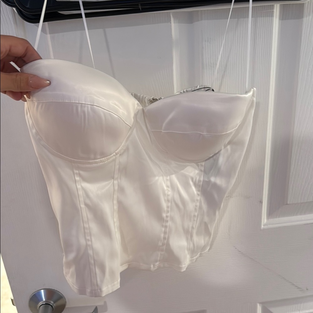 Fashion Nova Cream Bustier Top